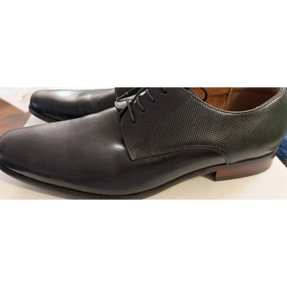 Florahiem Men’s Black Leather Oxfords Dress Shoes Size 8.5 D